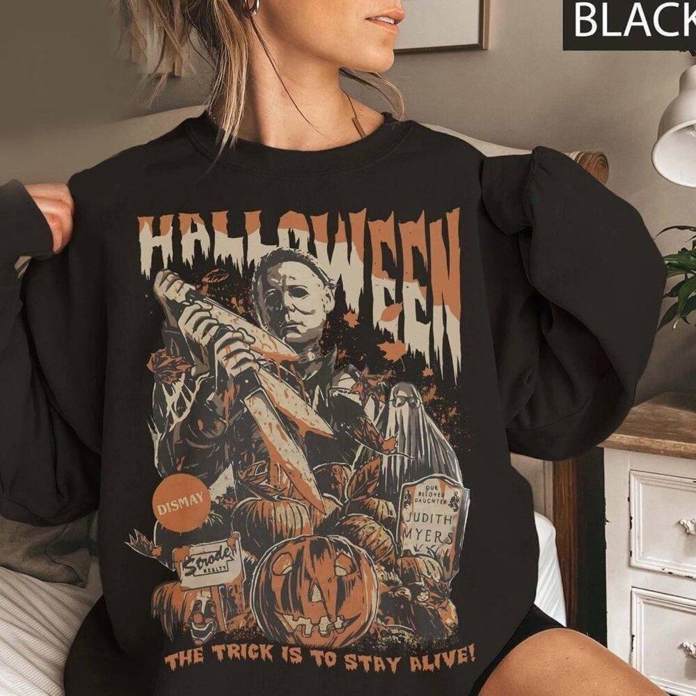 Halloween Sweatshirt Horror Movie Sweatshirt Myers Thriller Friday